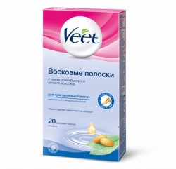 Восковые полоски для депиляции, Veet (Вит) №20 для чувствительной кожи