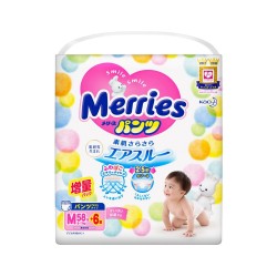 Подгузники-трусики, Merries (Меррис) 6-11 кг р. m 58+6 шт